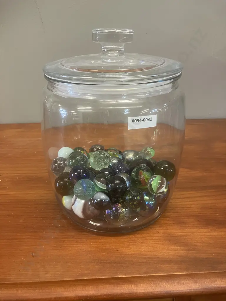 Glass Jar With Marbles Image 1++