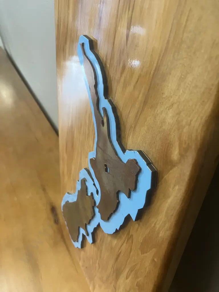 New Zealand Map Raised Wall Art. 39 x 26cm Image 1++