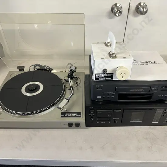 Nakamichi MI-2 Cassette Deck, Fenco Direct Drive Turntable RP-3500, Dick Smith Stepdown Transformer & Sony Disc Player