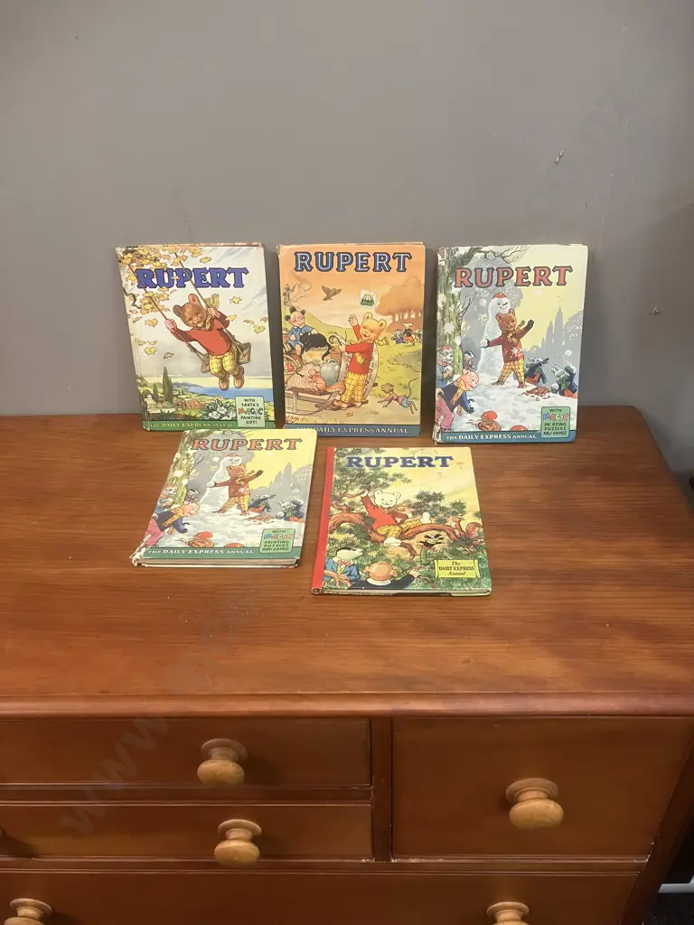 RUPERT ANNUALS, Published by Daily Express - 1961, 2 x 1962,1973 & 1978, Hardcover Image 1++