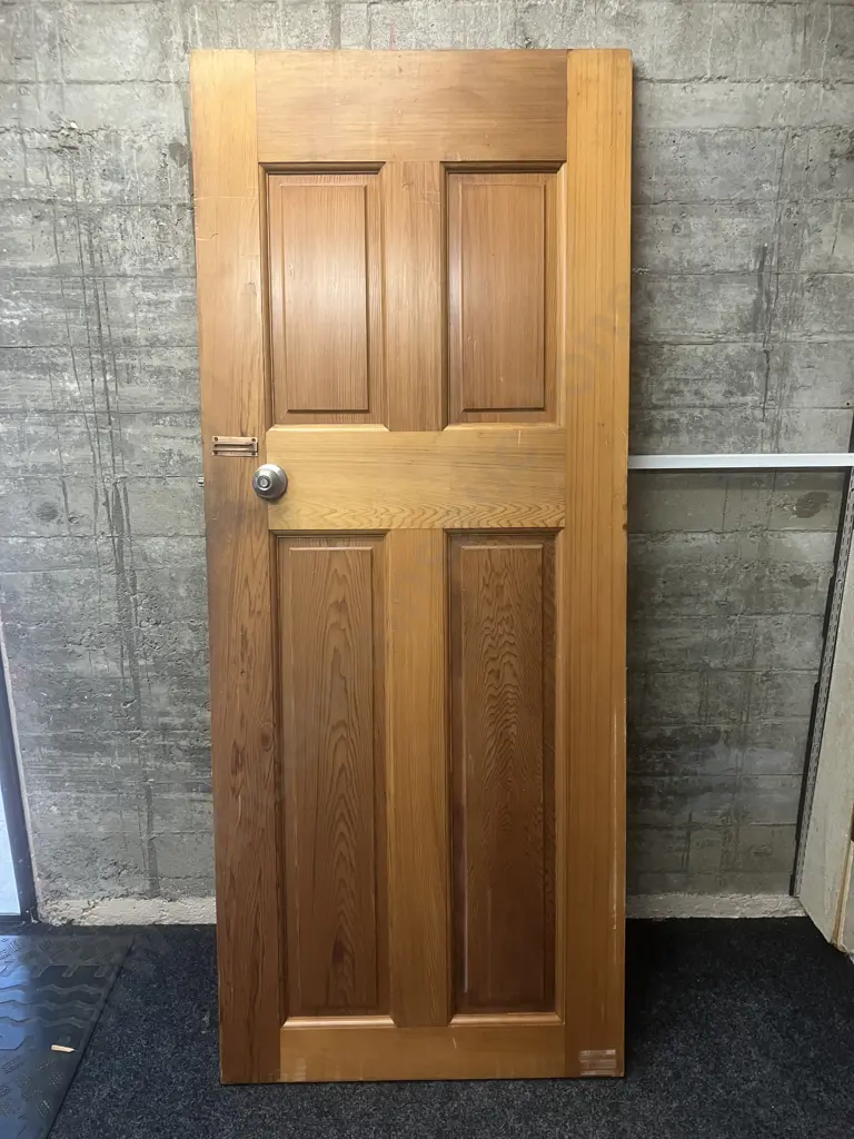 Wooden Door With Handle & Key. H198 W81 D4cm Image 1++