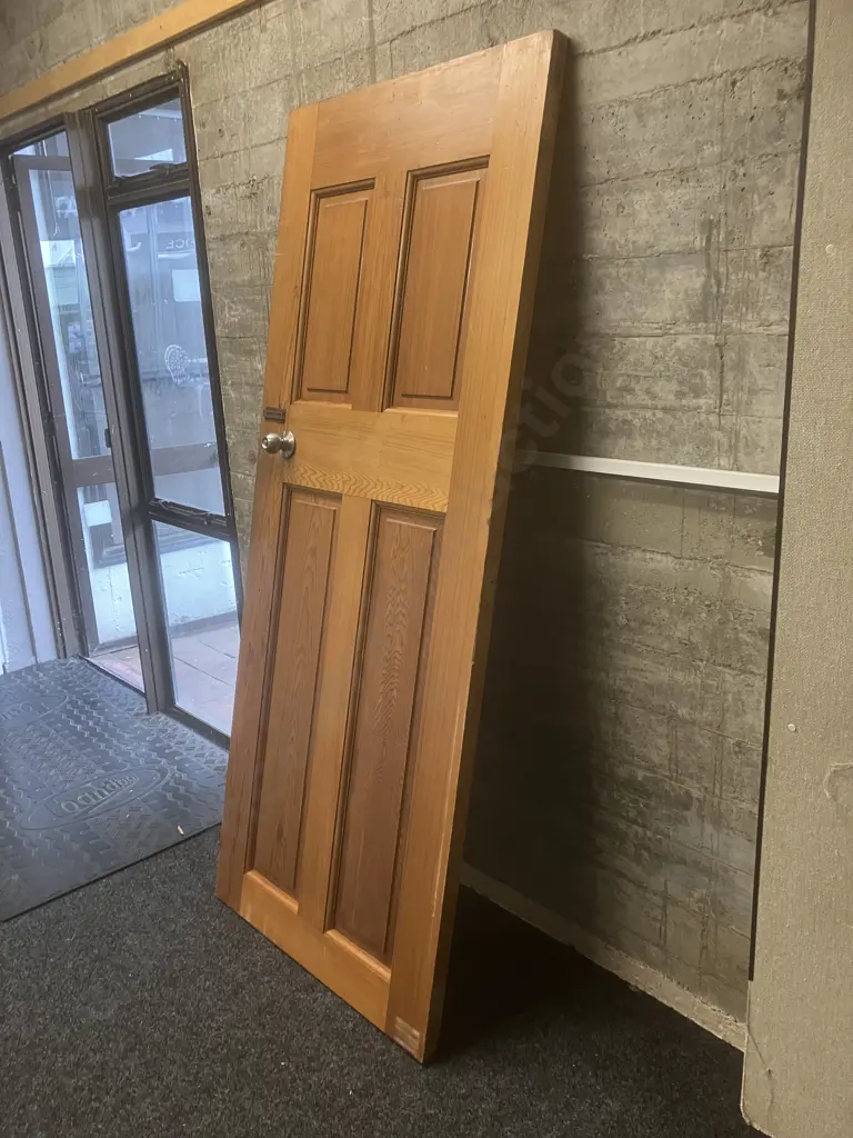 Wooden Door With Handle & Key. H198 W81 D4cm Image 1++