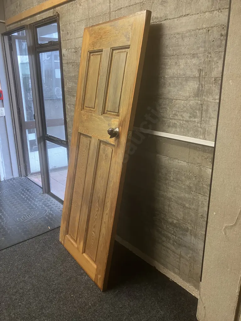 Wooden Door With Handle & Key. H198 W81 D4cm Image 1++