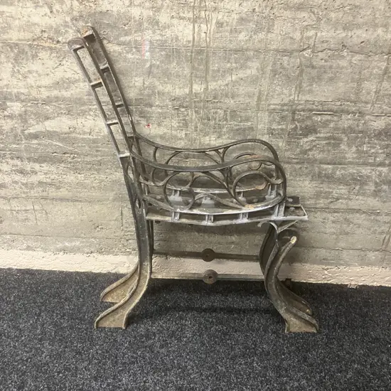 Pair of Cast Iron Outdoor Bench Ends