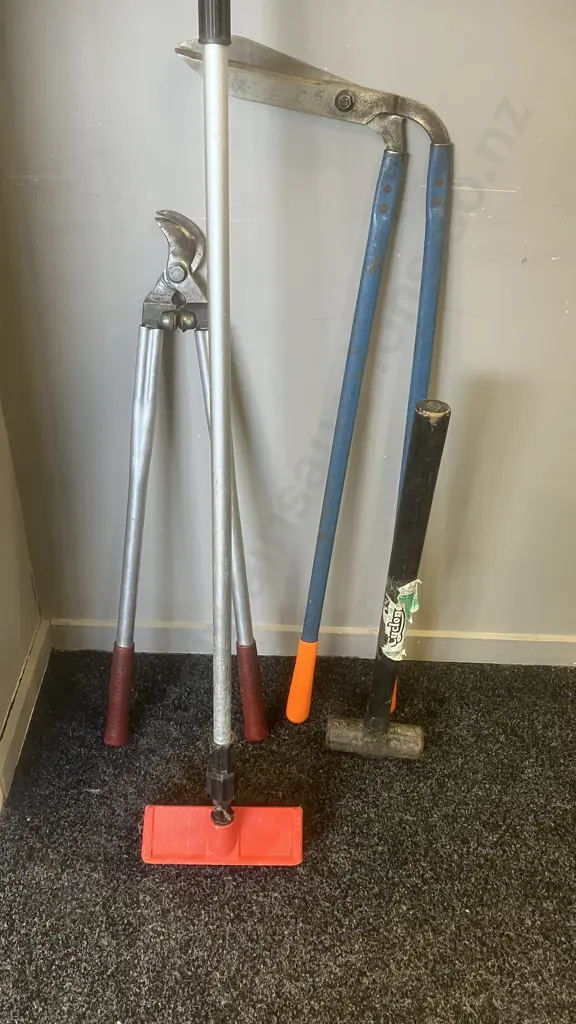 Pruners, Shears, Browns Scrubber Wash Broom & Cyclone 1.8Kg Sledge Hammer Image 1++