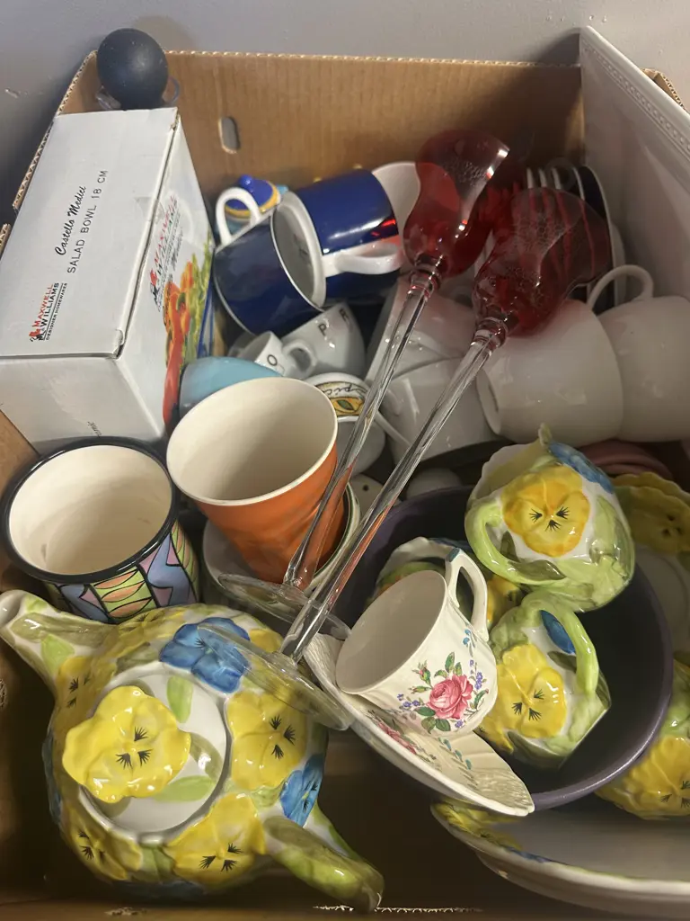 Box Lot Of China Items Including Candle Holders Image 1++