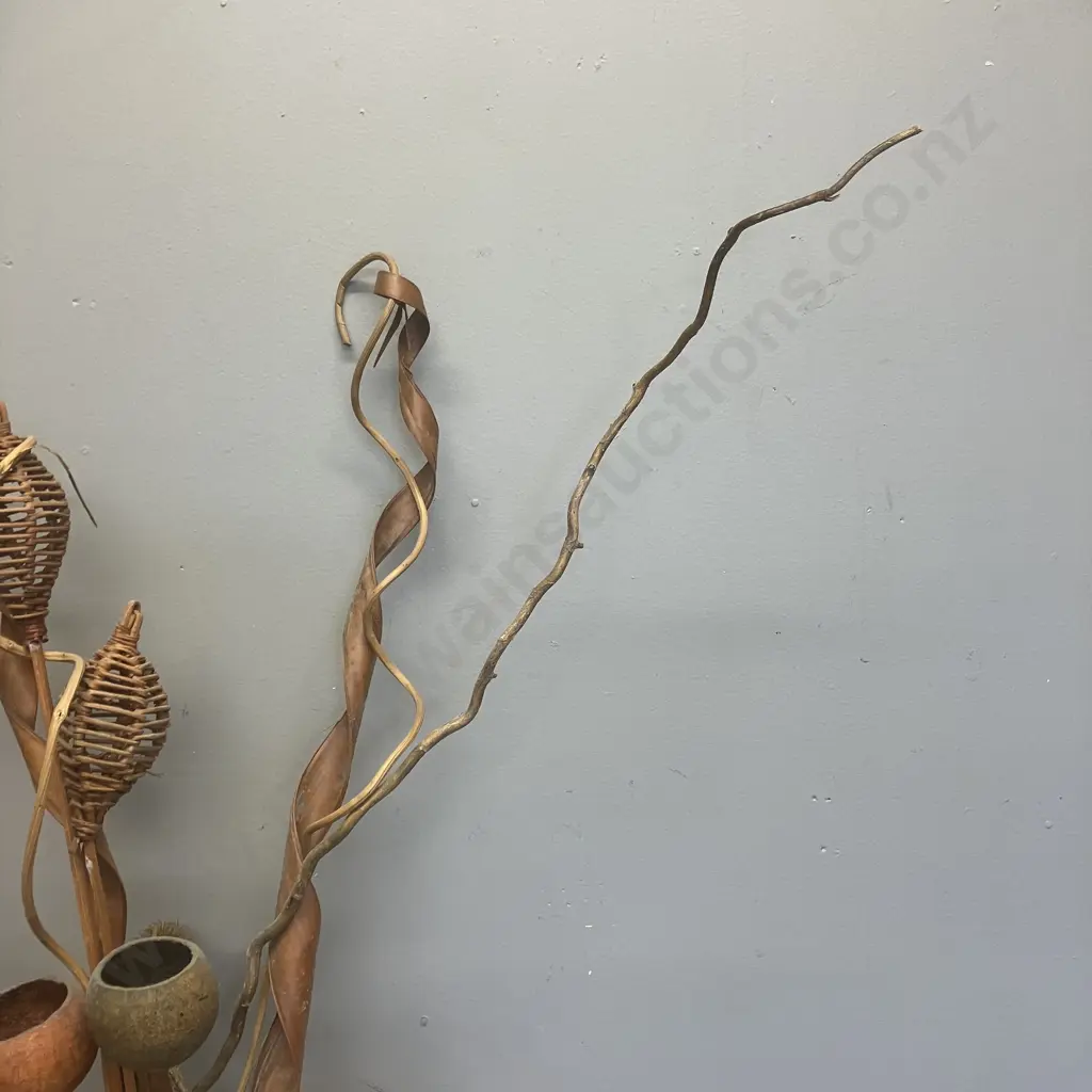 Red Vase With Vintage Dried Arrangement. H96cm Image 1++