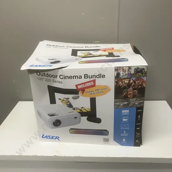 Laser Outdoor Cinema Bundle 120" 220 Series Includes Inflatable 120" Screen