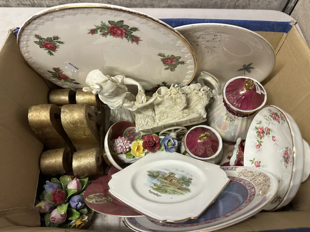 Box Lot Assorted China Items  Image 1++