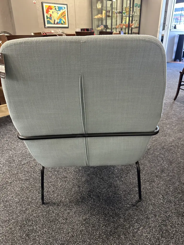Modernist Stoneleigh & Robertson Lounge Armchair With Black Steel Frame & Teal Upholstery Image 1++