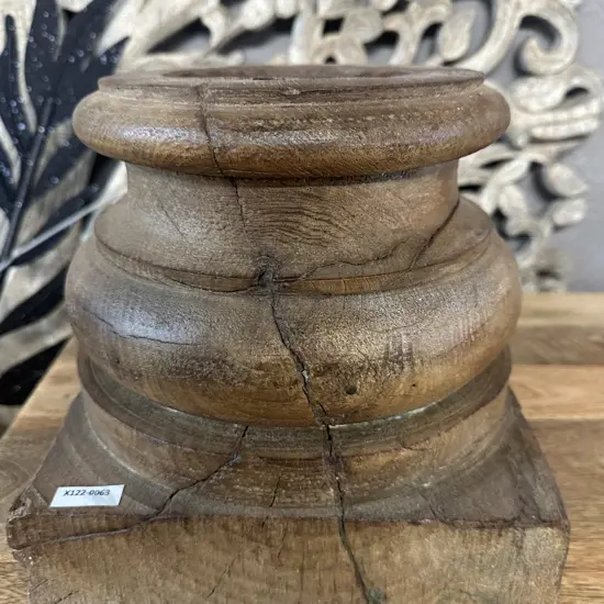 Large Wooden Candle Holder. 24.5 x 25.5cm