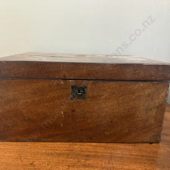 Antique Mahogany Wooden Jewellery Box H15,W32,D24cm.