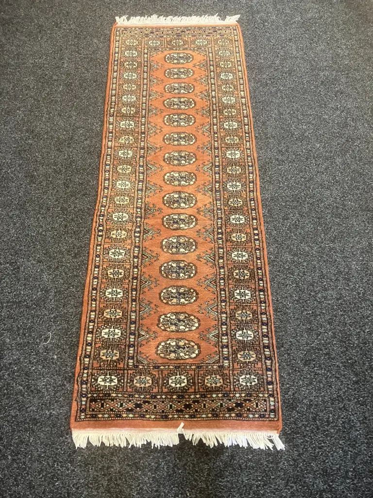 Pakistan Hand Knotted Woolen Carpet Runner - 186cm x 65cm Image 1++