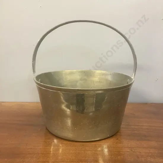 19th Century Brass Jam Pan With Fixed Iron Handle
