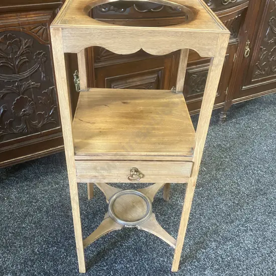 Antique English Georgian Mahogany Washstand Bedside Table. H76 W30.5 D30cm