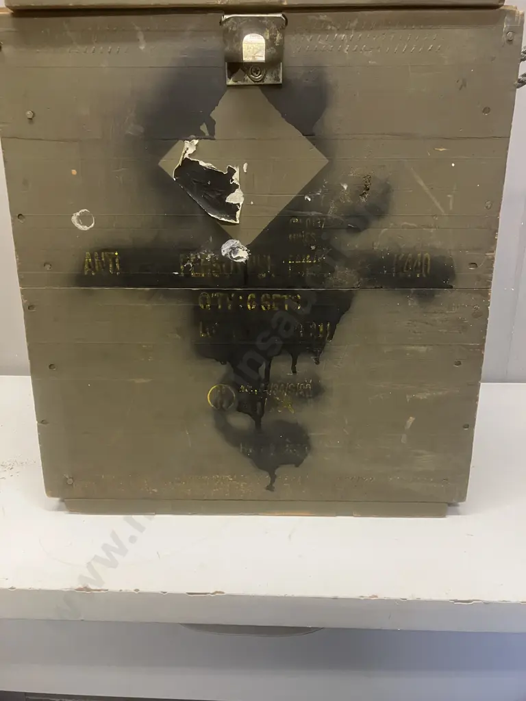 Wooden New Zealand Army Storage Crate Stamped Anti Personnel Mine K440 Qty: 6 Sets Image 1++