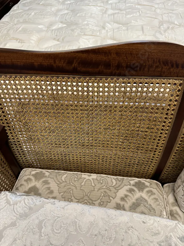 Mahogany Framed Bergere Lounge Suite With Cream Upholstery Image 1++
