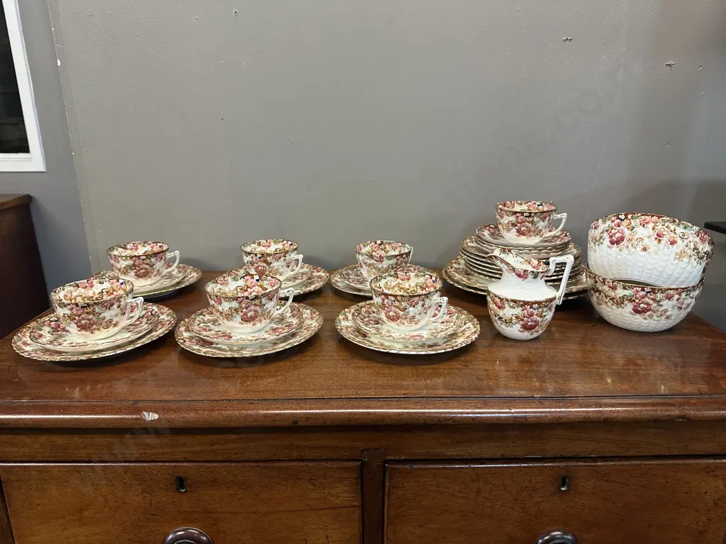 Victorian Antique Samuel Radford China Teaware Pattern # 643 Image 1++