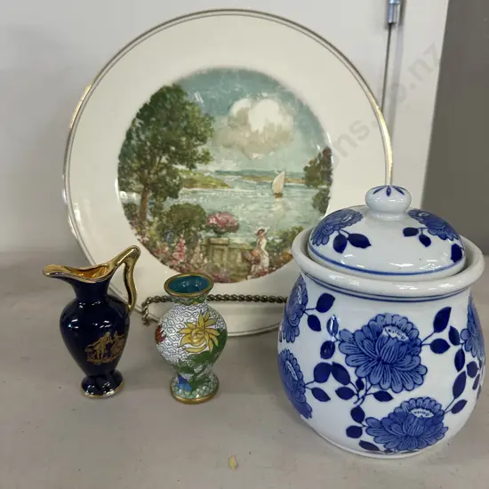 China Items Including Alfred Meakin Plate, Cannister, Vase Etc