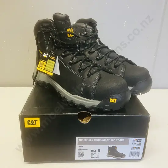CAT Caterpillar Threshold Waterproof Safety Boot - Mens Sz UK8 Black