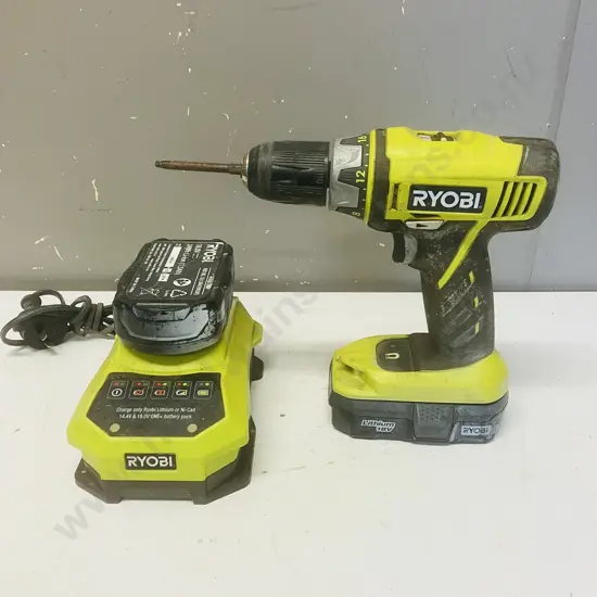 Ryobi 18V LCD1802 Drill, 2 x 1.3Ah Batteries & 14.4V / 18V Charger