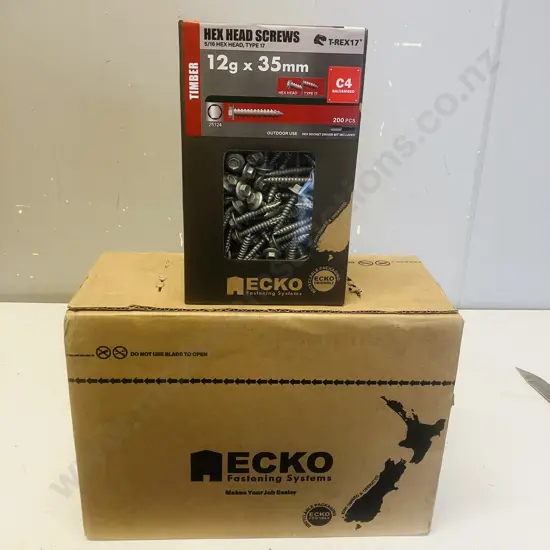 Ecko Hex head Screws 5/16 Hex Head Type17 12g x 35mm  C4 Galv - 6 x Boxes of 200
