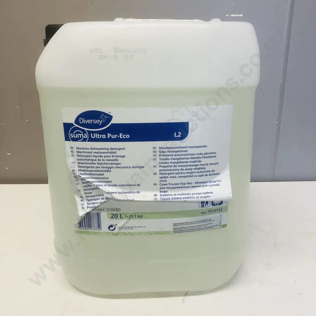 Diversey Suma Ultra Pur-Eco L2 Machine Dishwashing Detergent - 20 Litres Image 1++