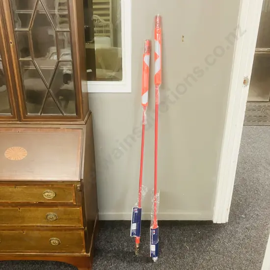 2 x OEX Safety Flags With LED Light 1.2m (One Missing Spring)