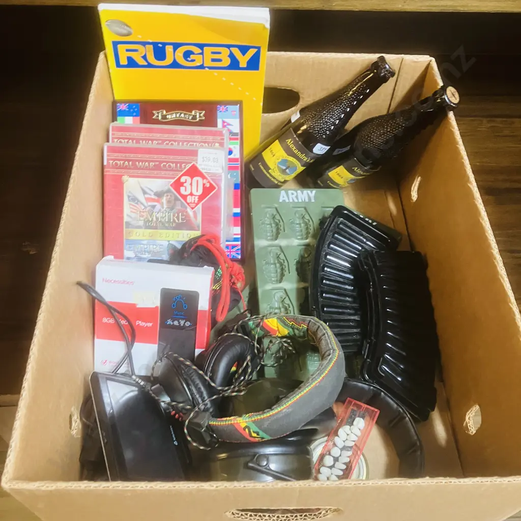 Box lot Ice Shape Trays, Bottles, Games Etc Image 1++