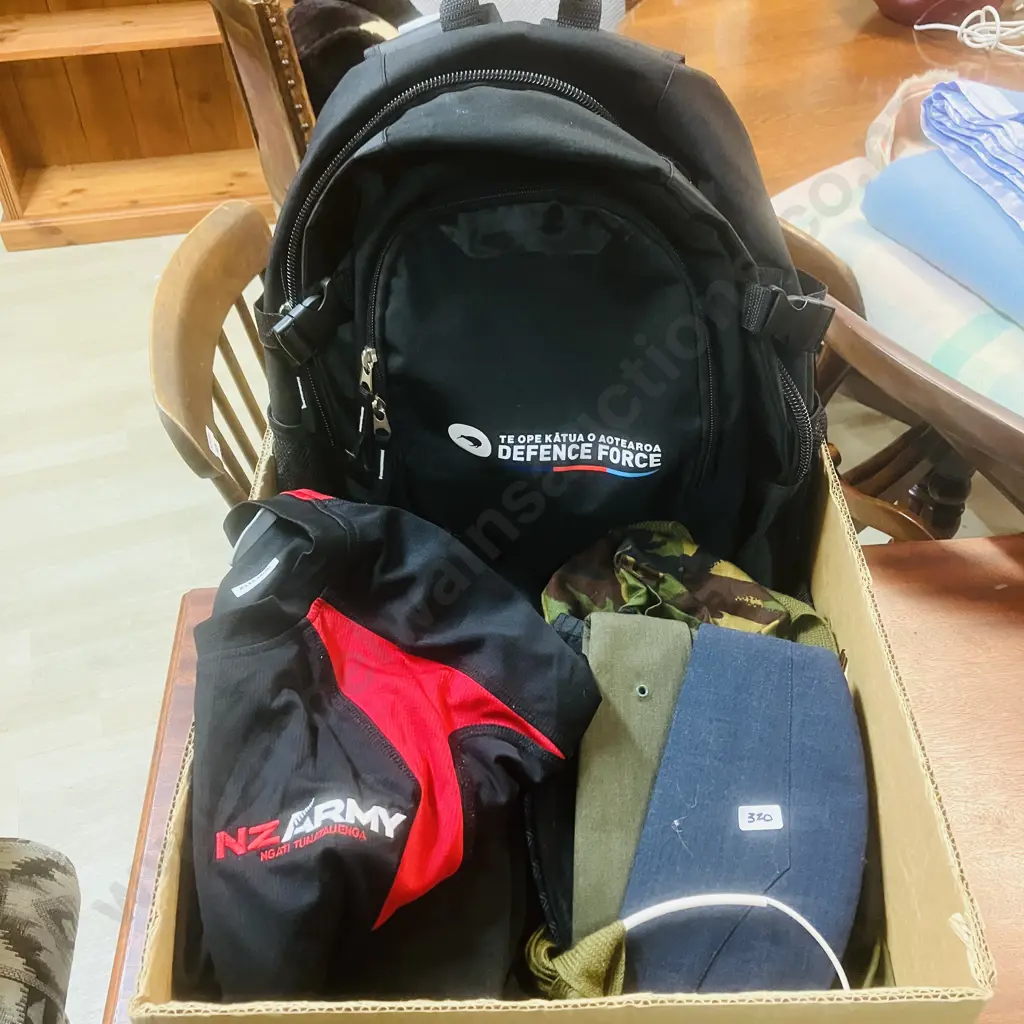 Box Lot Defence Force Backpack, Shirts, Caps Etc Image 1++