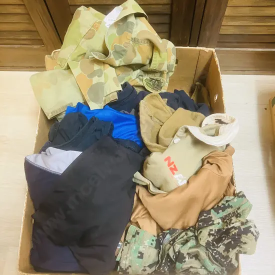 Box Lot Army Clothing, Tee Shirts Etc