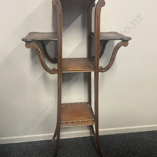 Art Nouveau Five-Tier Wooden Plant Stand. H111.5 W55 25.5cm