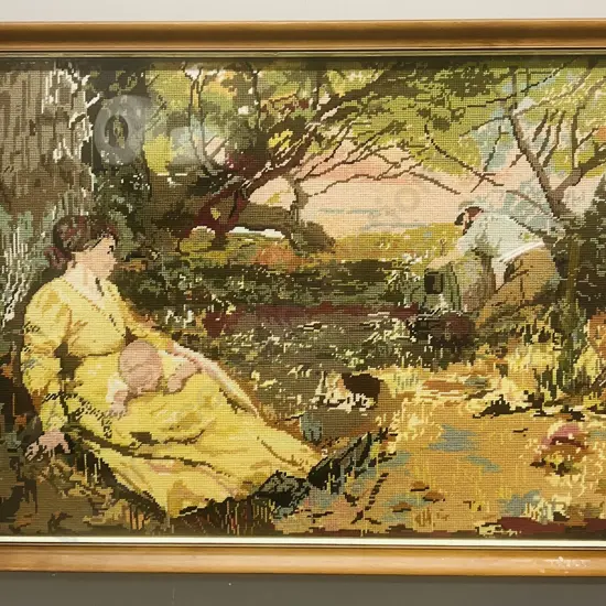 Rare 'On The Wallaby Track' by Frederick McCubbin Handwoven Tapestry Wall Art. Framed With Conservation Glass. 67 x 96cm