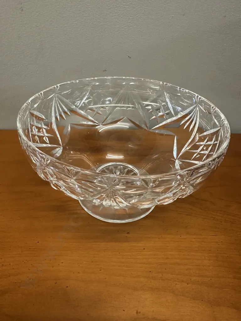 Vintage Footed Cut Crystal Bowl H13,Dia22cm. Image 1++