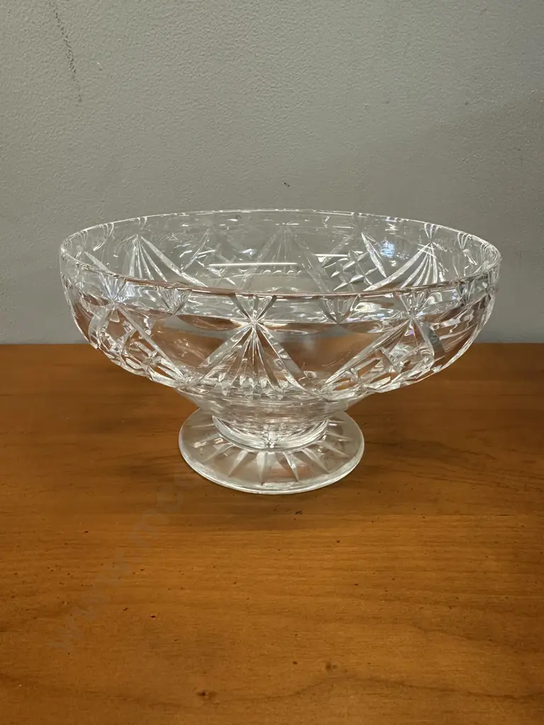 Vintage Footed Cut Crystal Bowl H13,Dia22cm. Image 1++