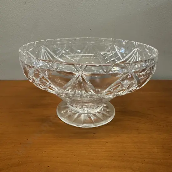 Vintage Footed Cut Crystal Bowl H13,Dia22cm.