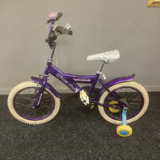 Vision Dream Girl Purple Kids Bike With Training Wheels