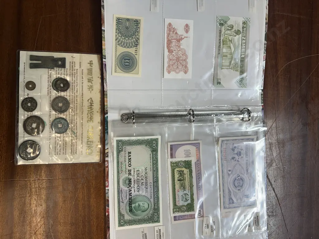 Assorted Bank Notes In Folder With Chinese Currency Set Image 1++