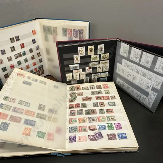 Stamps Albums With Stamps  x3 - Italy, Norfolk & Assorted