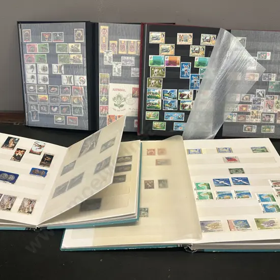 Cook Islands, Samoa, Fiji & Papua New Guinea Stamps In Albums Includes Lighthouse Stockbook