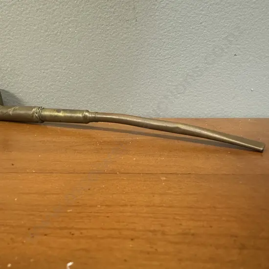 Vintage Brass Pipe With Small Bowl & Long Stem