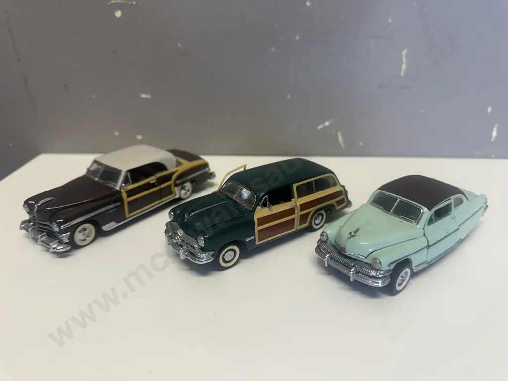 Selection Of 1987 Franklin Mint Precision Model Cars Including 1950 Ford Woody Station wagon, Chrysler  & Chevrolet Mode Image 1++