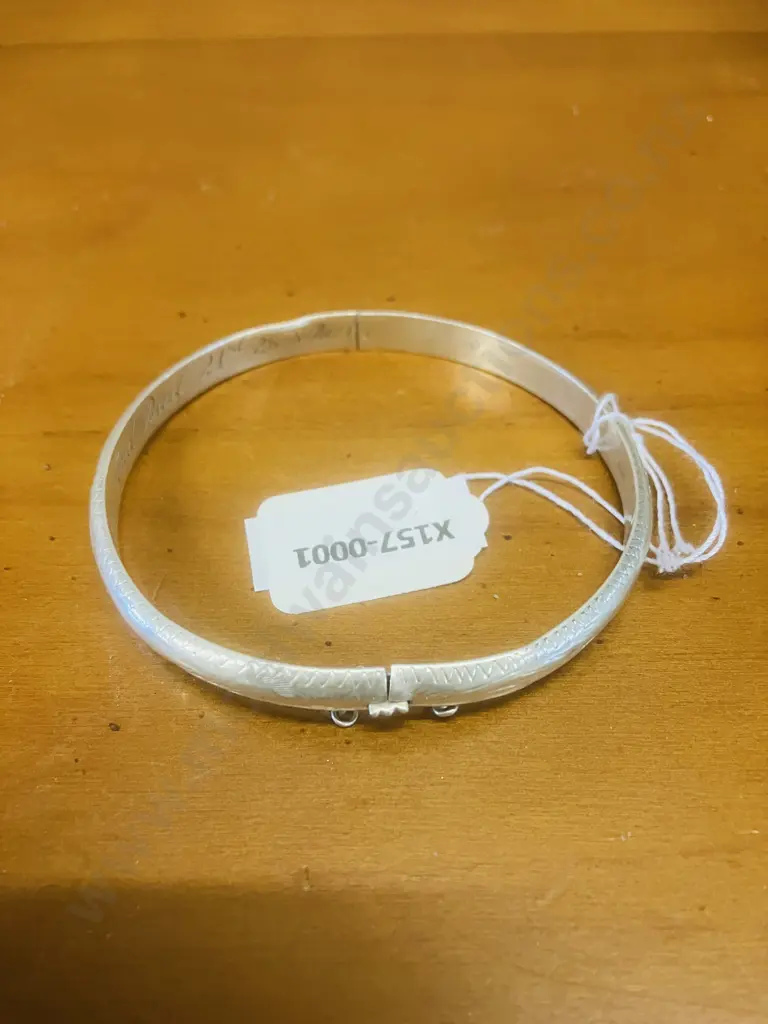 Stamped 925 Silver Hinged Bangle (Damaged) Image 1++