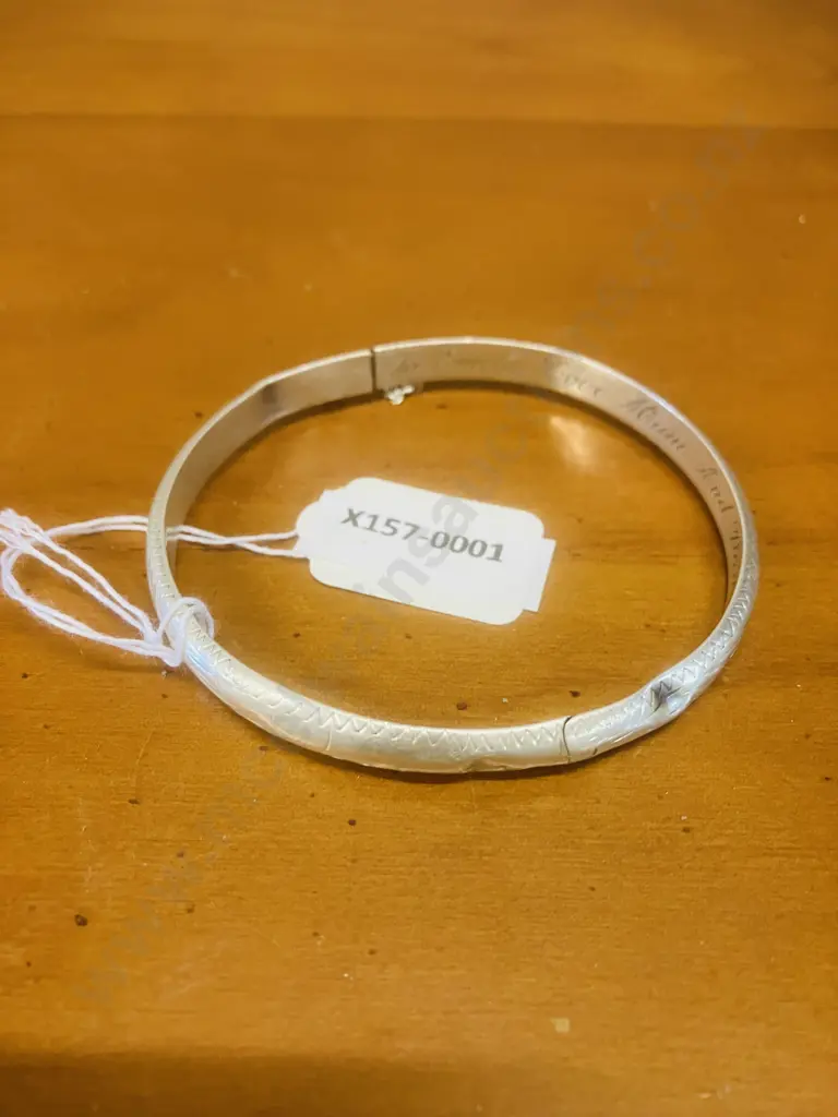 Stamped 925 Silver Hinged Bangle (Damaged) Image 1++
