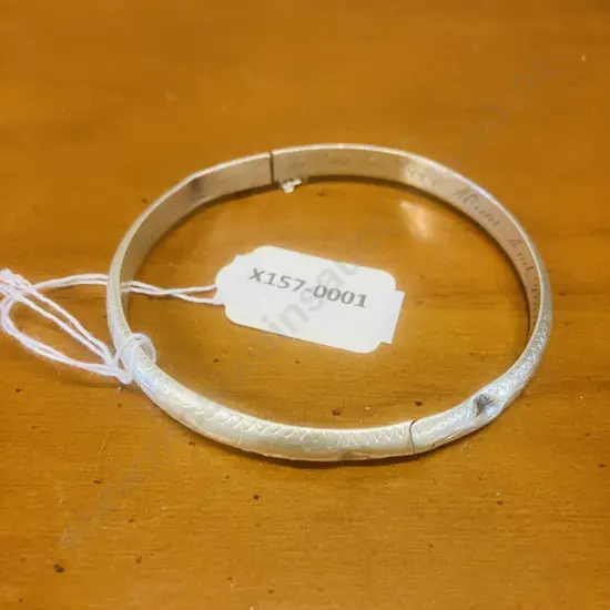 Stamped 925 Silver Hinged Bangle (Damaged)