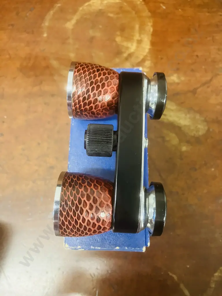 Mid-20th Century Mignon 3 X Opera Glasses With Case & Original Box, Imitation Snakeskin J-B19 - Japan Image 1++