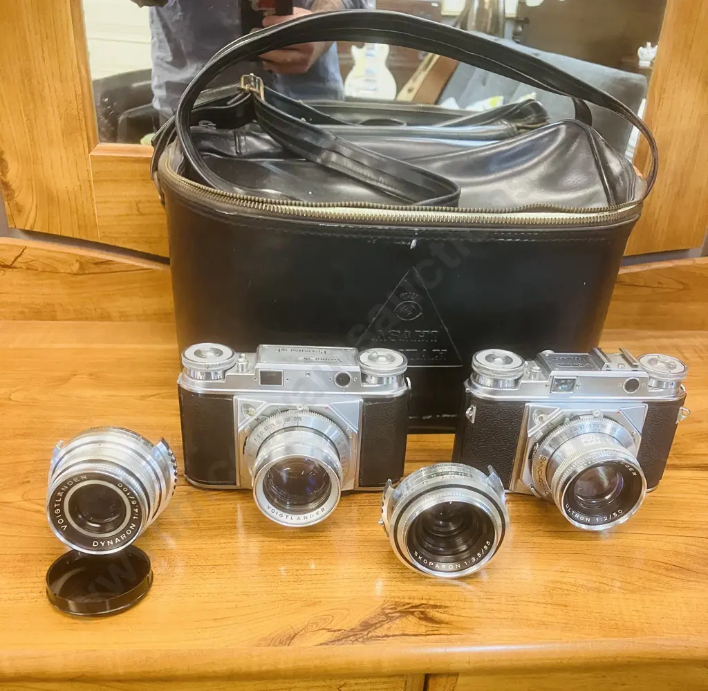 Voigtlander Prominent Cameras With 4 Lenses -  Nokton 1:1.5/50, Ultron 1:2/50, Dynaron 1:4.5/100 & Skoparon 1:3.5/35 Image 1++