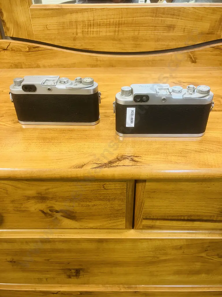 Pair of Nicca Type-3F (Japanese 35mm Leica Copy) Camera Bodies - Lever Wind Variant - Only 1500 Made (#155830 #151217) Image 1++