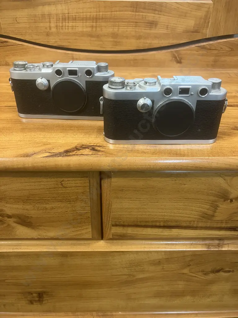 Pair of Nicca Type-3F (Japanese 35mm Leica Copy) Camera Bodies - Lever Wind Variant - Only 1500 Made (#155830 #151217) Image 1++