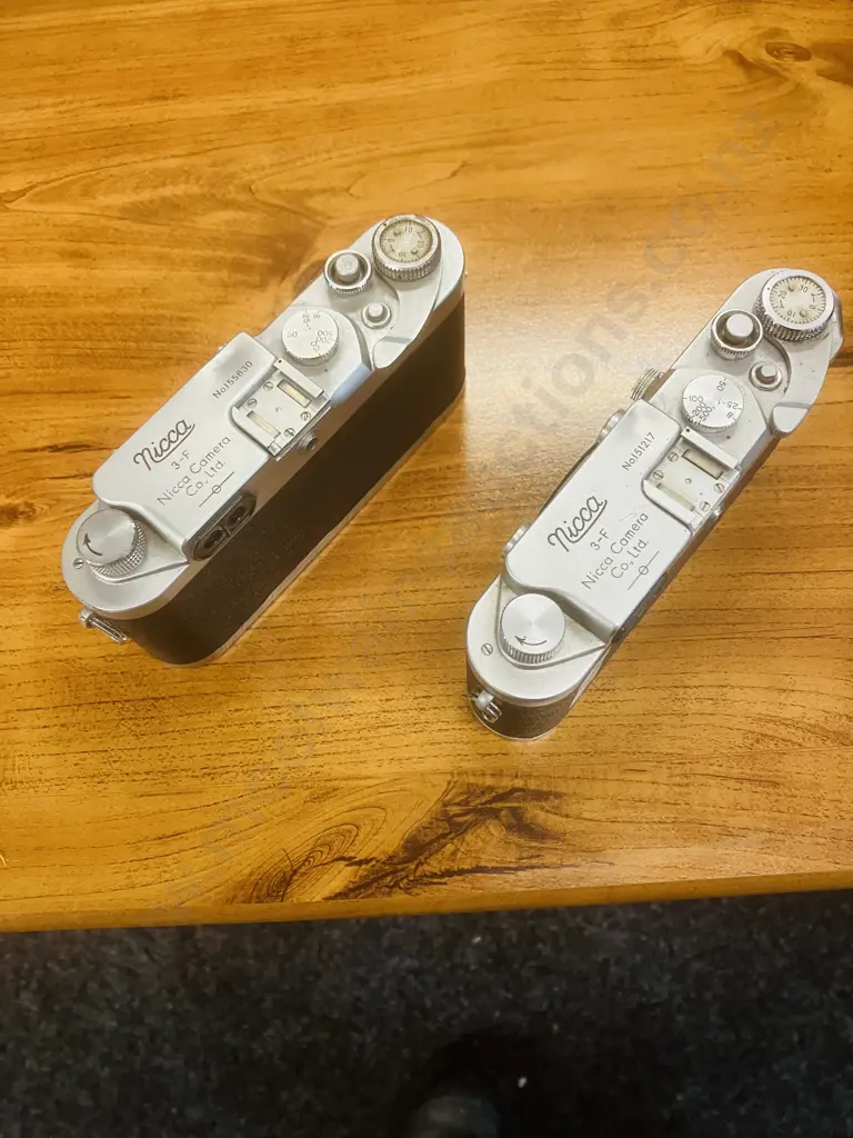 Pair of Nicca Type-3F (Japanese 35mm Leica Copy) Camera Bodies - Lever Wind Variant - Only 1500 Made (#155830 #151217) Image 1++